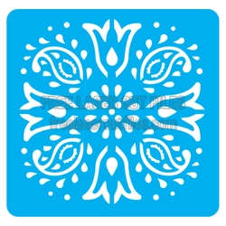 Ornamental Floral Stencil Design for Laser Cutting