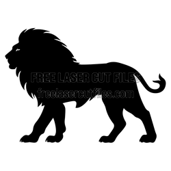 Walking Lion Silhouette Laser Cut File, Ready to Cut