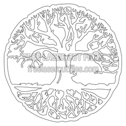 Celtic Tree of Life Round Laser Cut File