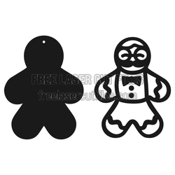 Christmas Gingerbread Ornament Laser Cut File, Ready to Cut