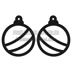 Christmas Ornament Earrings Laser Cut File, Ready to Cut