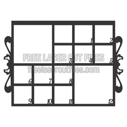 Decorative 12-Opening Photo Collage Frame, Laser Ready