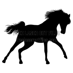 Galloping Horse Silhouette Laser Cut File, Ready to Cut