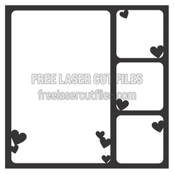 Heart Collage Photo Frame Laser Cut File, Ready to Cut