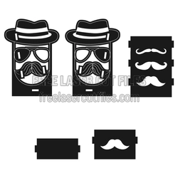 Laser Cut Business Card Stand with Mustache Insert, Ready to Cut