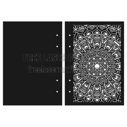 Laser Cut Notebook Cover with Mandala Pattern, Ready to Cut