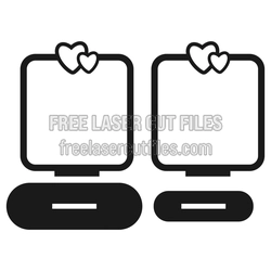 Love Photo Frame Laser Cut File with Heart Accent