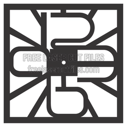 Modern “R” Monogram Clock Design, Ready to Cut