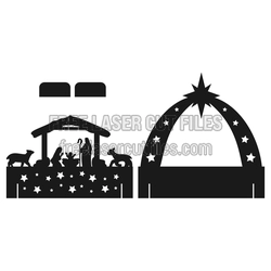 Nativity Christmas Scene Laser Cut Display, Ready to Cut
