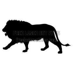 Roaring Lion Silhouette Laser Cut File, Ready to Cut