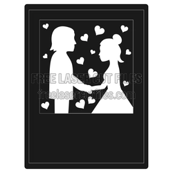 Save the Date Couple with Hearts Laser Cut File