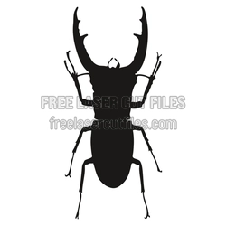 Stag Beetle Silhouette Laser Cut File for Craft Projects
