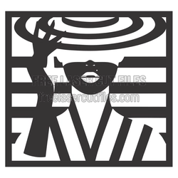 Stylish Woman Portrait Laser Cut Panel, Ready to Cut