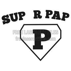 Super Papa Monogram Sign Laser Cut File