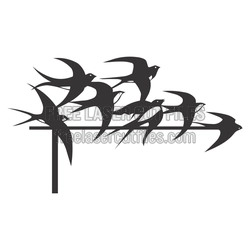 Swallow Bird Silhouette Perched Branch Laser Cut Design