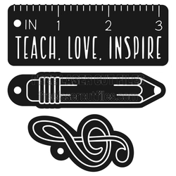 Teacher Keychain Laser Cut Bundle with Pencil and Treble Clef