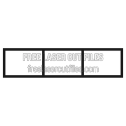 Triple Photo Frame Template with Phrase Inserts, Laser Ready