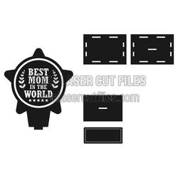 Best Mom in the World Trophy Award Laser Cut File