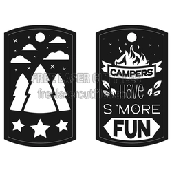 Camping Keychain Sign Laser Cut File, Fun Campers Design