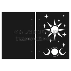 Celestial Moon and Stars Notebook Cover Laser Cut File