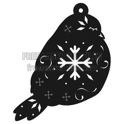 Christmas Bird Ornament with Snowflake Cutout Design