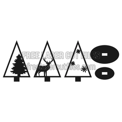 Christmas Tree Laser Cut Ornament Set, Ready to Cut