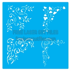 Decorative Corner Stencil Set for Laser Cutting
