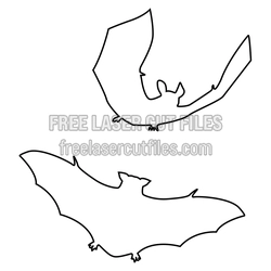 Flying Bat Silhouette Laser Cut File for Halloween Decor