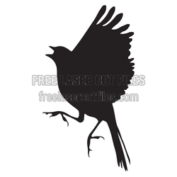 Flying Songbird Silhouette Laser Cut File, Ready to Cut