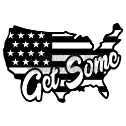 Get Some America Flag Map Laser Cut Sign