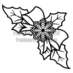 Holly and Snowflake Christmas Laser Cut Design