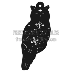 Laser Cut Bear Christmas Ornament File, Ready to Cut