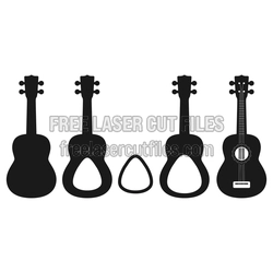 Laser Cut Ukulele Template with Layered Detail