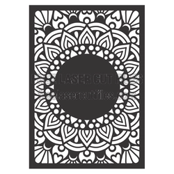 Mandala Ornamental Panel with Center Circle, Laser Ready