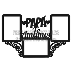 Papa te Amo Love Photo Frame Laser Cut File