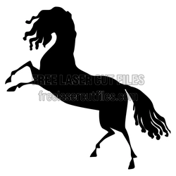 Rearing Horse Silhouette Free Laser Cut File