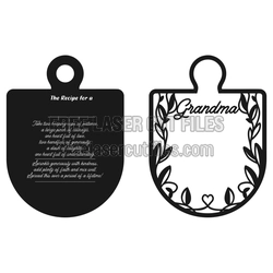 Recipe for a Grandma Laser Cut Cutting Board Sign