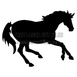 Running Horse Silhouette Laser Cut File, Ready to Cut