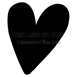 Simple Heart Laser Cut File for Valentine Craft Projects