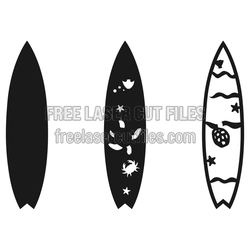 Surfboard Layered Laser Cut File for Beach Decor