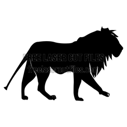 Walking Lion Silhouette Laser Cut File, Ready to Cut