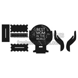 Best Mom in the World Trophy Laser Cut File, 3mm Ready