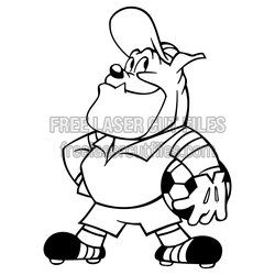 Cartoon Dog Soccer Goalkeeper Laser Cut SVG File
