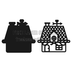 Christmas Gingerbread House Ornament, Ready to Cut Design