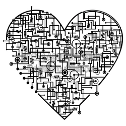 Circuit Heart Clipart Laser Cut Design, Ready to Cut