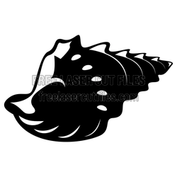Conch Shell Silhouette Laser Cut File, Ready to Cut
