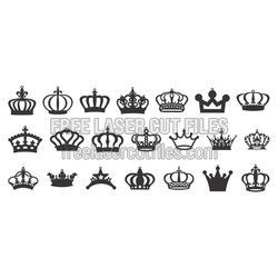 Crown Silhouette Set - Laser Cut Royal Crown Designs