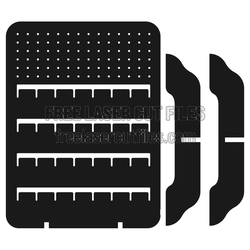 Laser Cut Jewelry Organizer Tray with Hooks and Peg Board