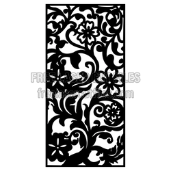 Ornamental Floral Panel Pattern for Laser Cutting