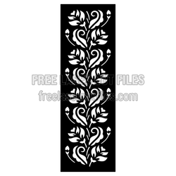 Ornamental Floral Panel Pattern for Laser Cutting